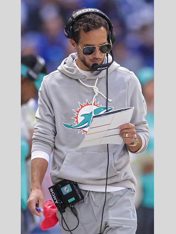 Mike McDaniel Miami Dolphins Nike 2025 Sideline Grey Hoodie
