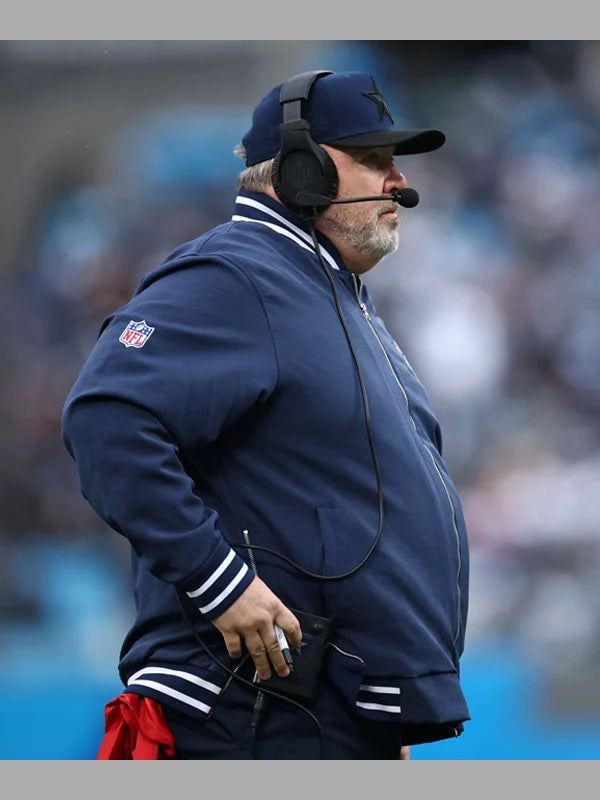 Mike Mccarthy Nike Cowboys Bomber Jacket Blue