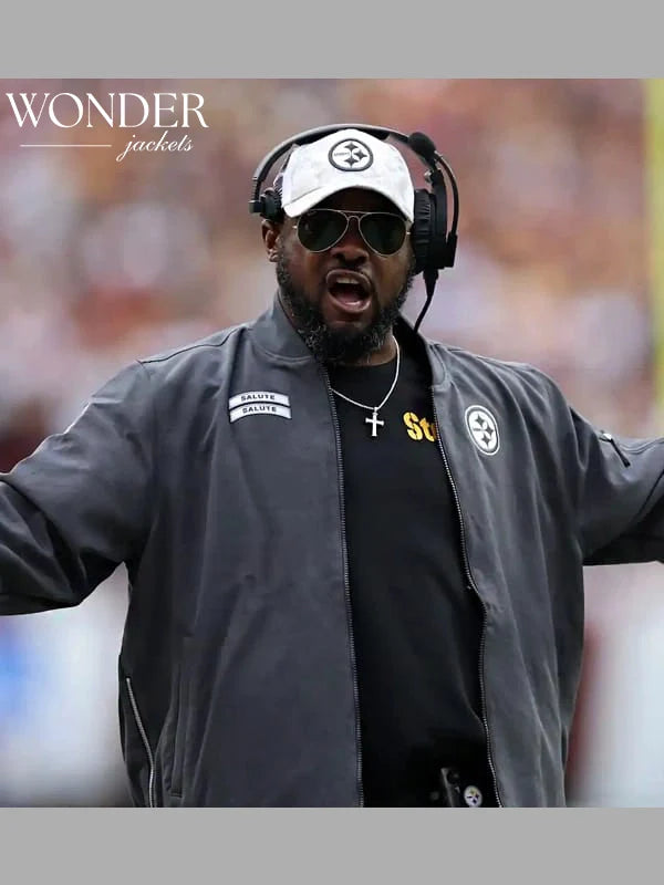 Mike Tomlin Pittsburgh Steelers Salute to Service Black Bomber Jacket