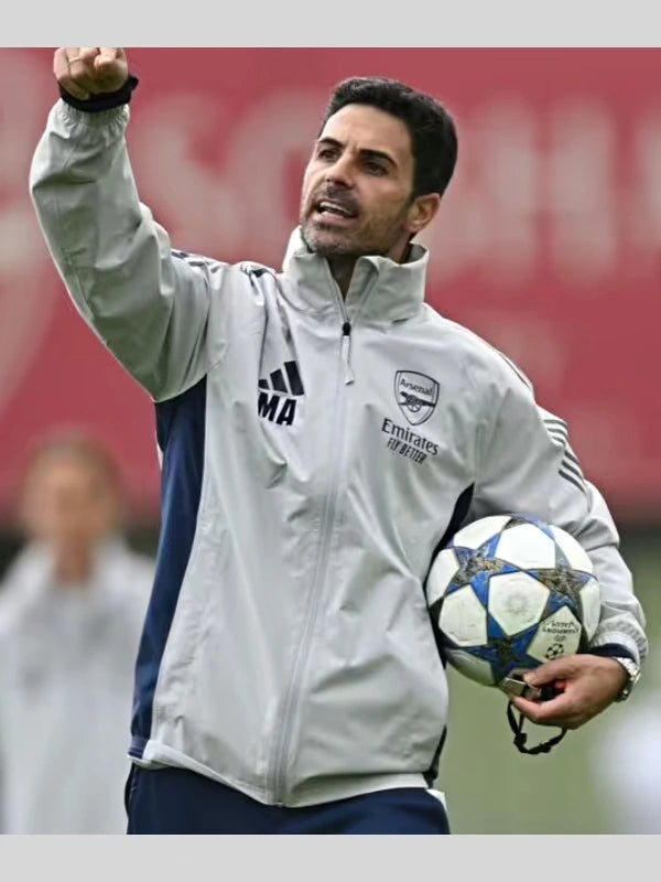 Mikel Arteta Arsenal FC Training Grey Jacket
