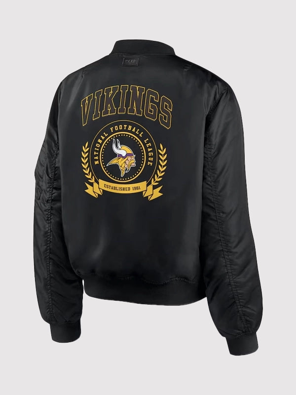 Minnesota Vikings Bomber Black Jacket
