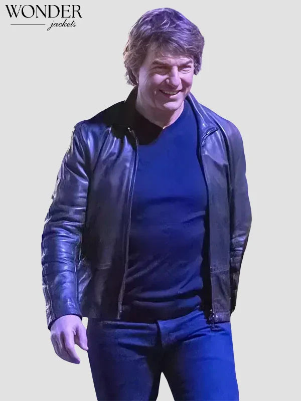 Mission Impossible 8 Tom Cruise Black Leather Jacket