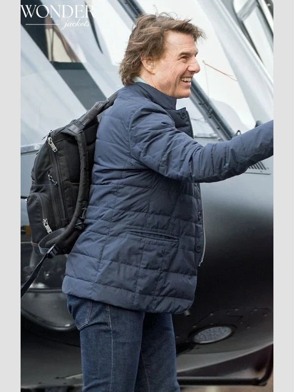 Mission Impossible The Final Reckoning Tom Cruise Blue Puffer Jacket