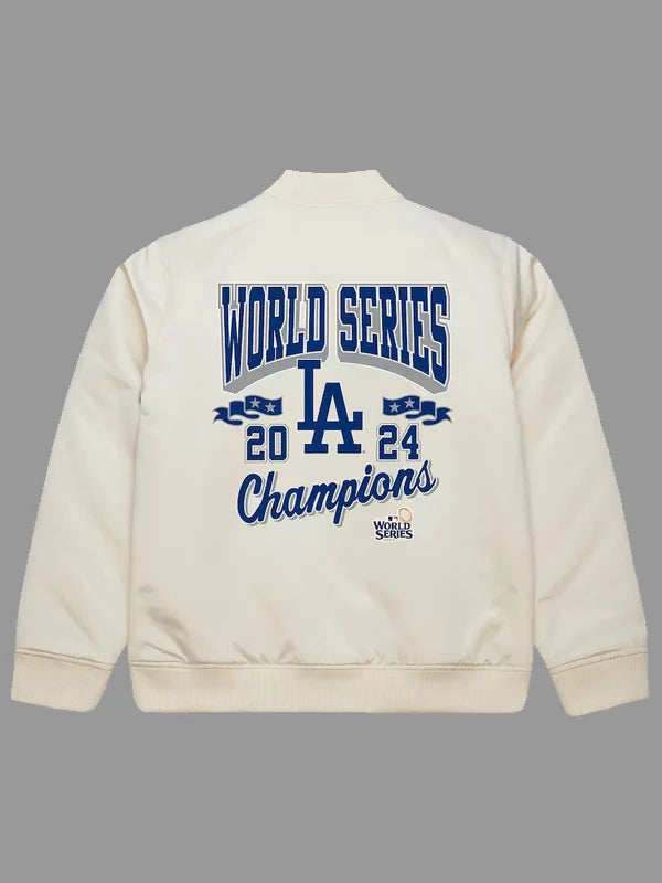 Mitchell & Ness LA Dodgers 2024 World Series Champions Arch Logo Cream Jacket