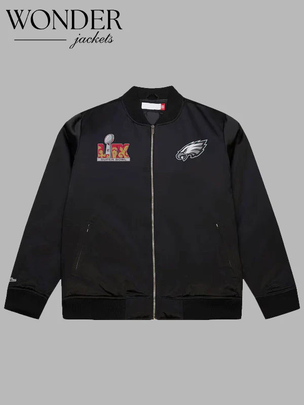 Mitchell Ness Philadelphia Eagles Super Bowl LIX Champions Jacket Black