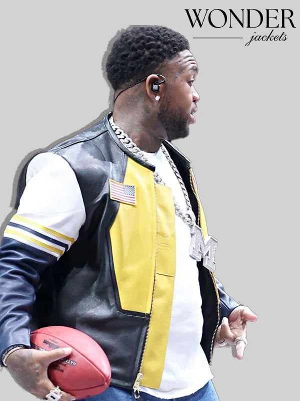 Mustard Super Bowl Halftime Leather Jacket