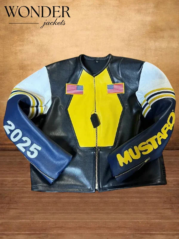 Mustard Super Bowl LIX  Halftime Show Vanson Star Leather Jacket