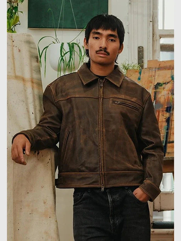 Mutimer Leather Jacket Brown