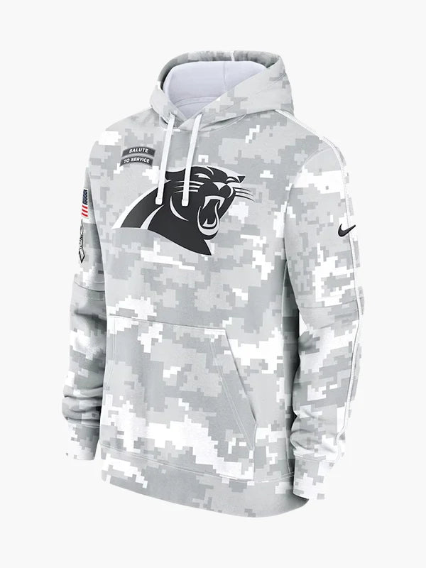 NFL 2024 Carolina Panthers Arctic Camo Salute to Service Hoodie