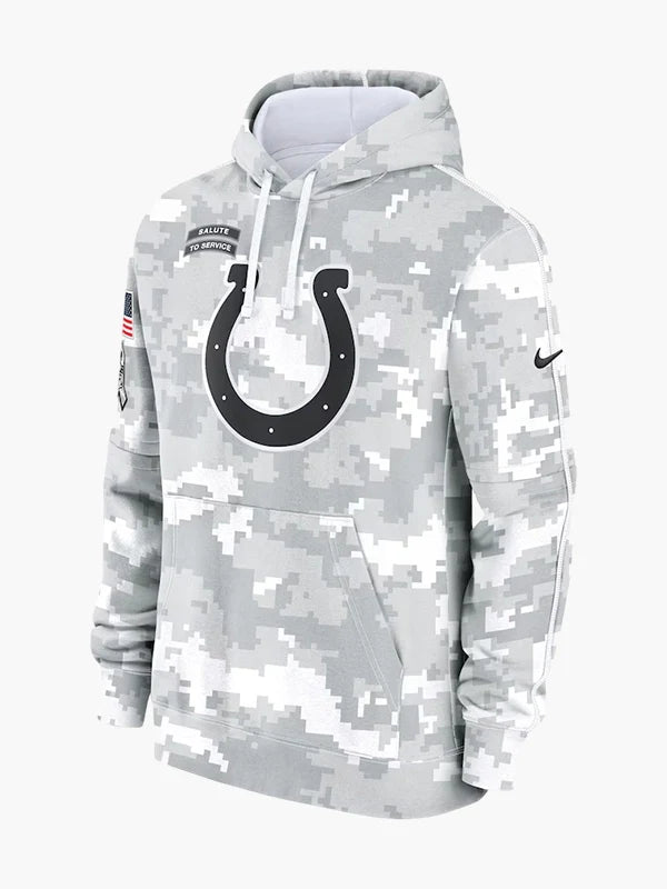 NFL 2024 Indianapolis Colts Arctic Camo Salute to Service Hoodie