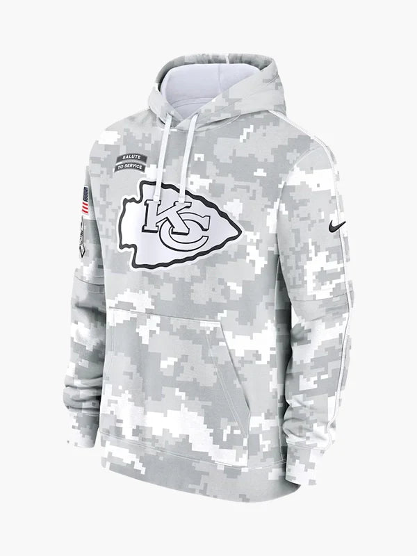 NFL 2024 Kansas City Chiefs Arctic Camo Salute to Service Hoodie