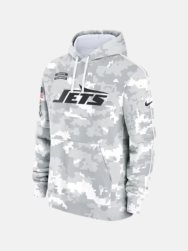 NFL 2024 New York Jets Arctic Camo Salute to Service Hoodie