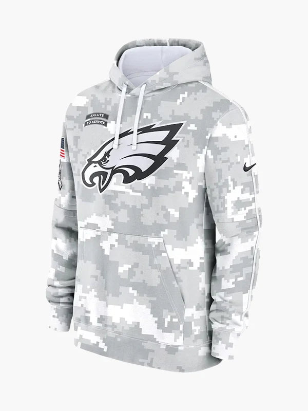 NFL 2024 Philadelphia Eagles Arctic Camo Salute to Service Hoodie