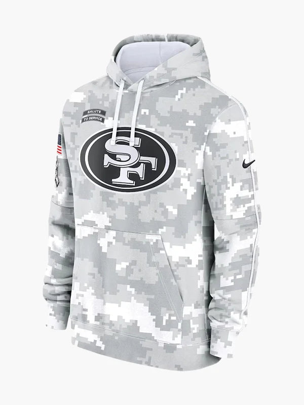 NFL 2024 San Francisco 49ers Arctic Camo Salute to Service Hoodie