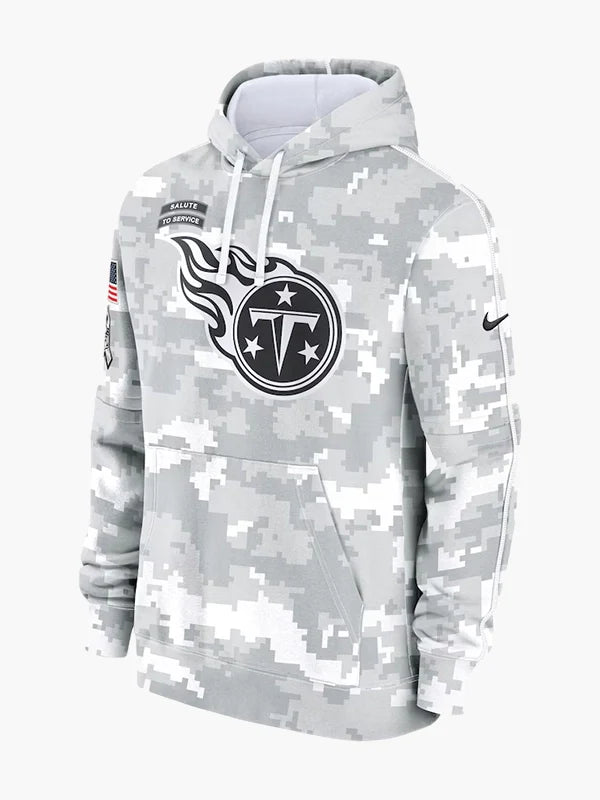 NFL 2024 Tennessee Titans Arctic Camo Salute to Service Hoodie