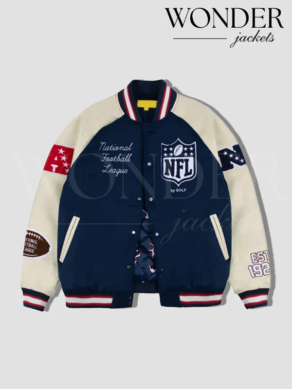 GOLF WANG NFL Letterman Varsity Full-Snap Jacket Blue