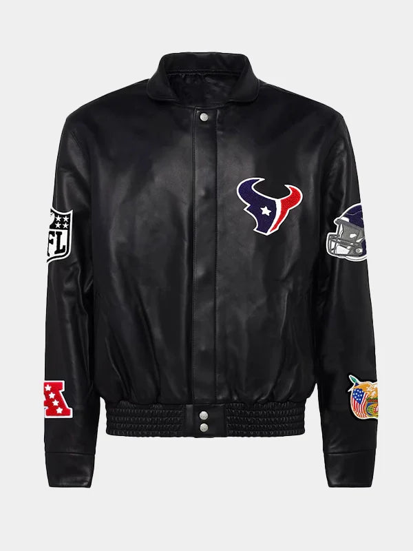 NFL Houston Texans Leather Jacket Black