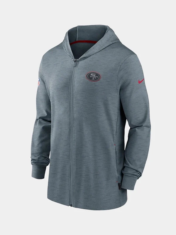 NFL Nike Heather Gray San Francisco 49ers Sideline Team Pop Full-Zip Hoodie Jacket