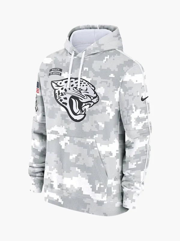 NFl 2024 Jacksonville Jaguars Arctic Camo Salute to Service Hoodie