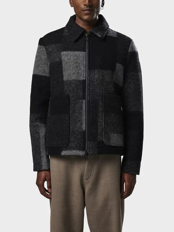 NN07 Gael Wool Blend Black Jacket