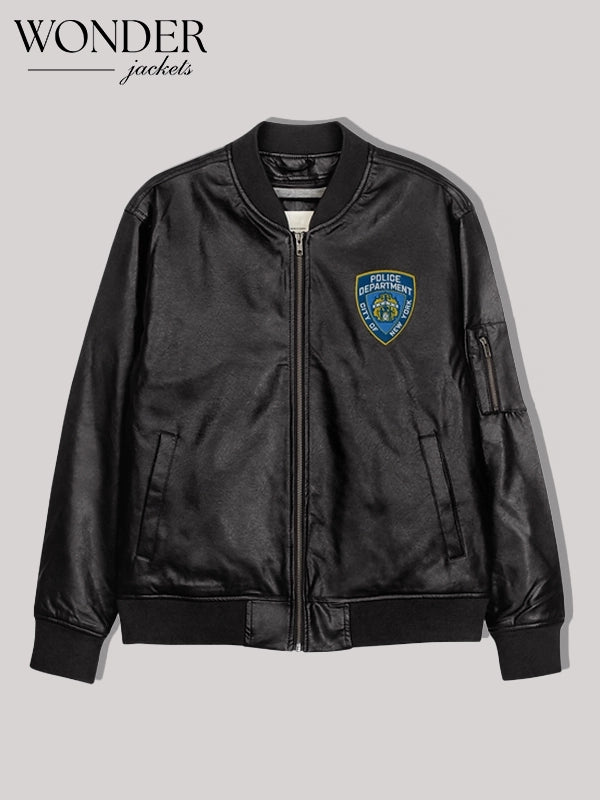 NYPD Leather Bomber Jacket