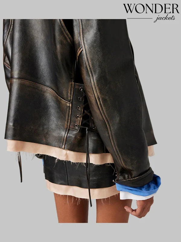 Nappa Leather Biker Jacket Miu Miu