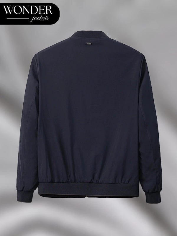 Navy Blue Bomber Jacket Worn by Naveen Gavaskar in A Nice Indian Boy