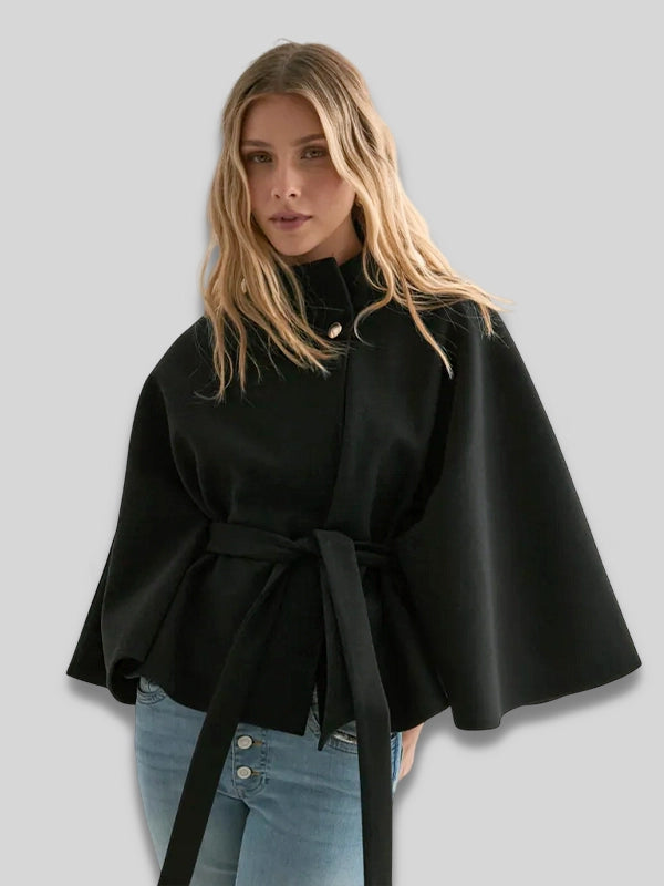Nelly Fancy Poncho Black Jacket