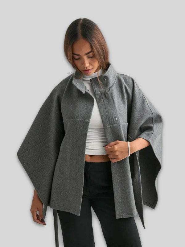 Nelly Fancy Poncho Grey Jacket