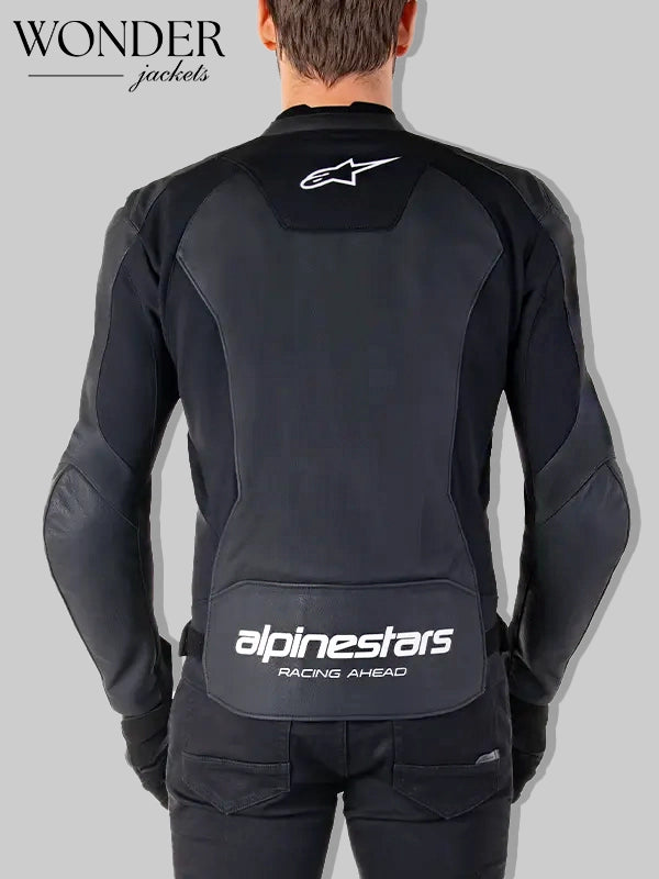 New Alpine stars Faster V3 Leather Jacket  Black