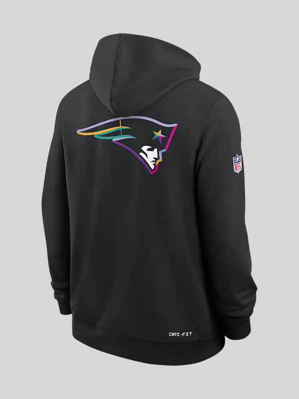 New England Patriots 2025 Crucial Catch Nike Dri-Fit Hoodie Black
