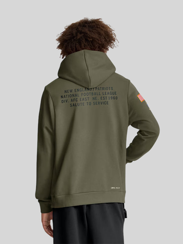 New England Patriots Nike 2025 Salute to Service Hoodie Olive