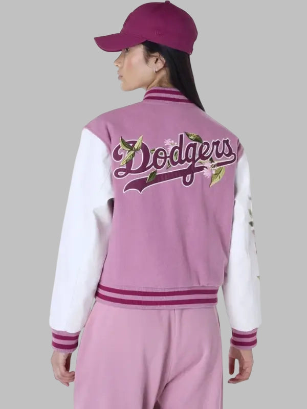 New Era LA Dodgers Floral Varsity Jacket