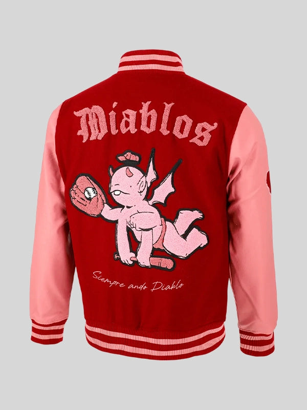 New Era Rodrigo Roji x Diablos Varsity Jacket Red
