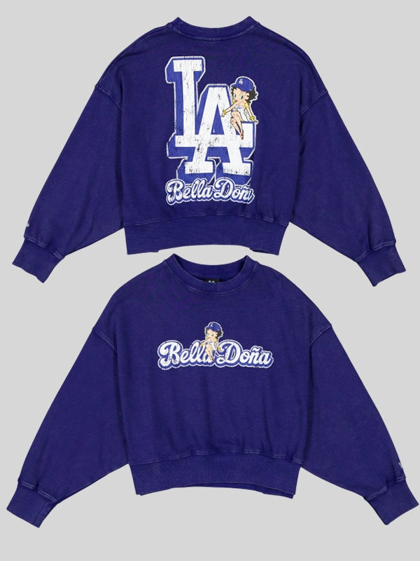 New Era x Bella Dona x Betty Boop Dodgers Crewneck Sweatshirt Blue