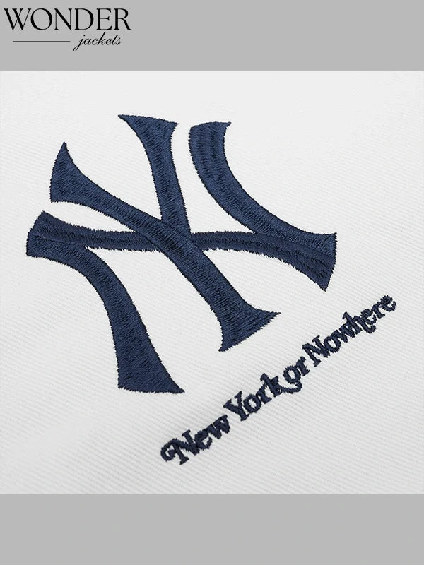 New York or Nowhere Yankees Pastime White Varsity Jacket