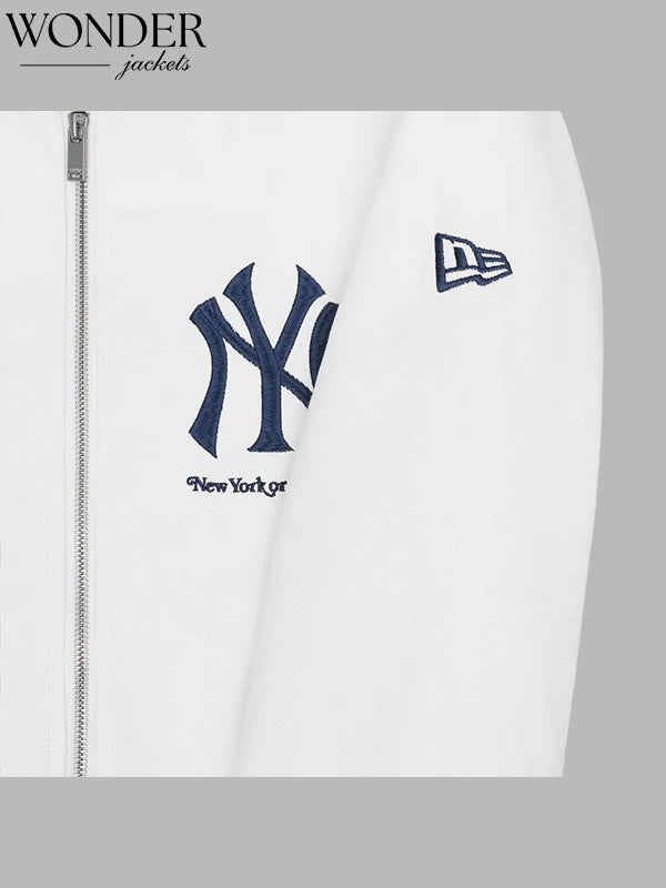 New York or Nowhere x NY Yankees Pastime Varsity Jacket White