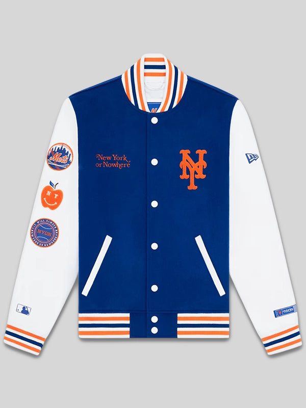 New York or Nowhere x New York Mets Varsity Jacket Blue
