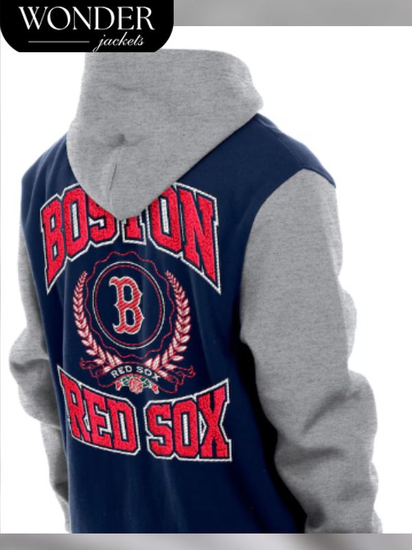 New Era Throwback Prep Boston Red Sox Hoodie Jacket Navy