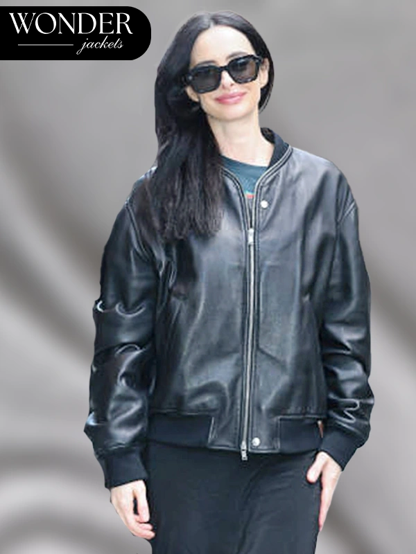 New York City Hudson Square Krysten Ritter Black Leather Jacket