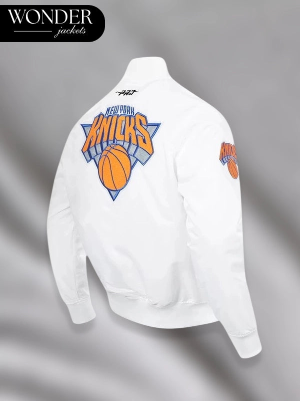 New York Knicks Pro Standard Satin Jacket White