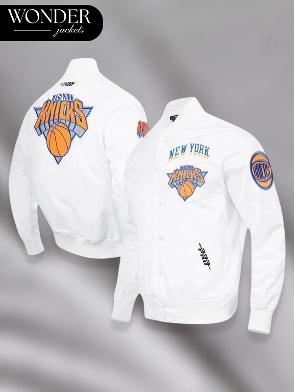 New York Knicks Pro Standard White Satin Jacket