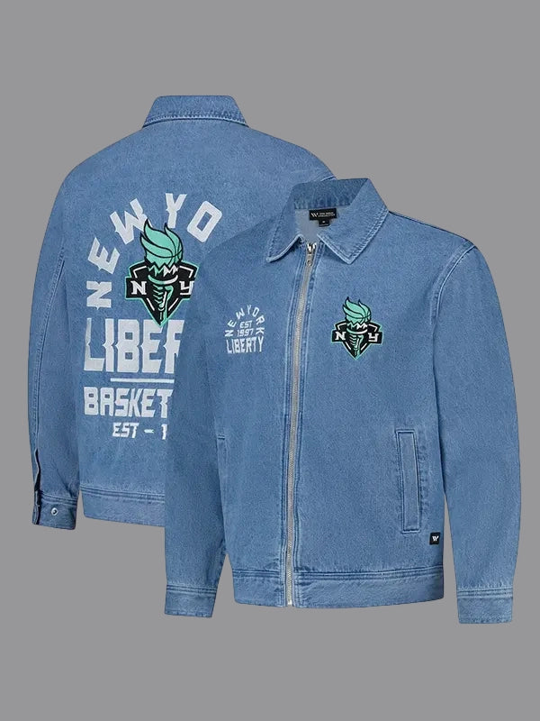 New York Liberty The Wild Collective Denim Jacket