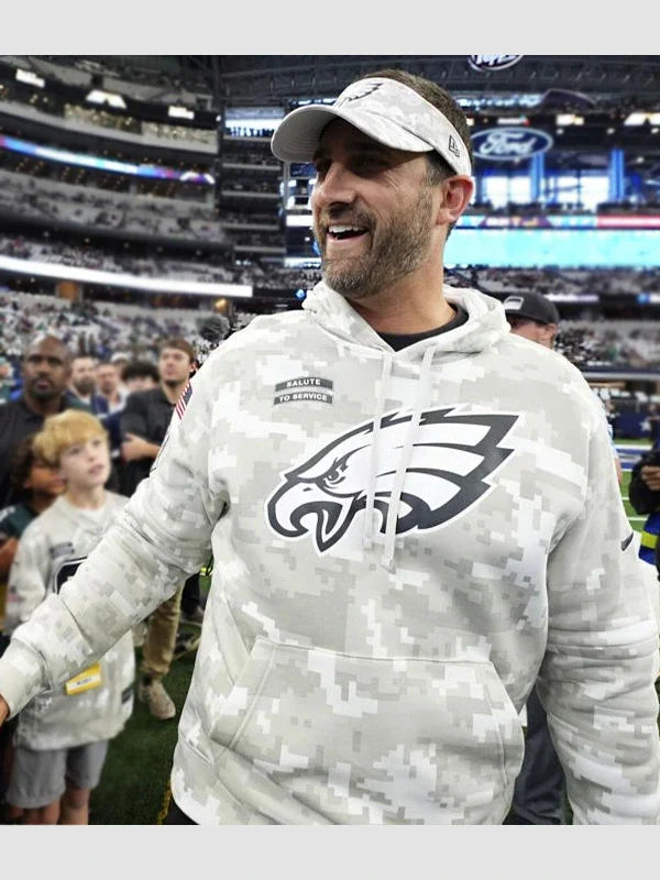 Nick Sirianni Salute to Service Philadelphia Eagles Camo Hoodie 2024