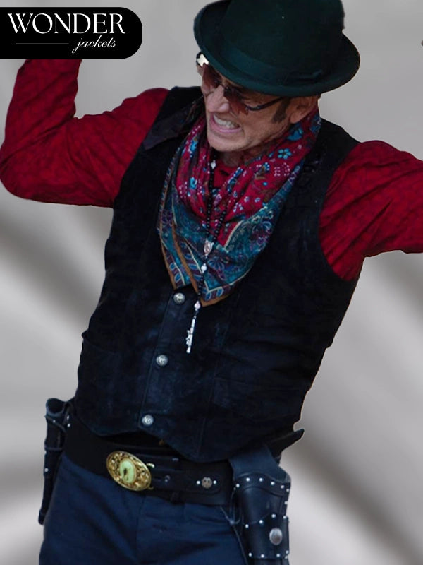 Nicolas Cage’s Black Leather Vest from Gunslingers