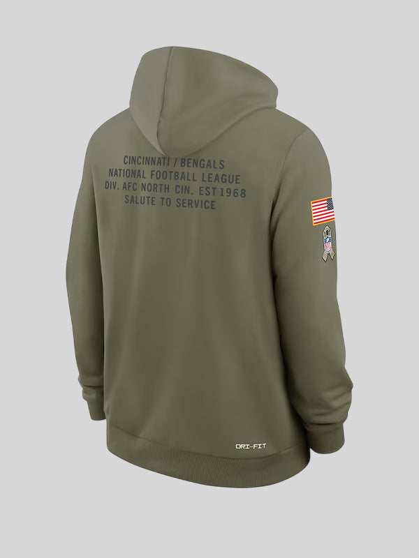 Nike 2025 Salute to Service Bangals Hoodie Olive