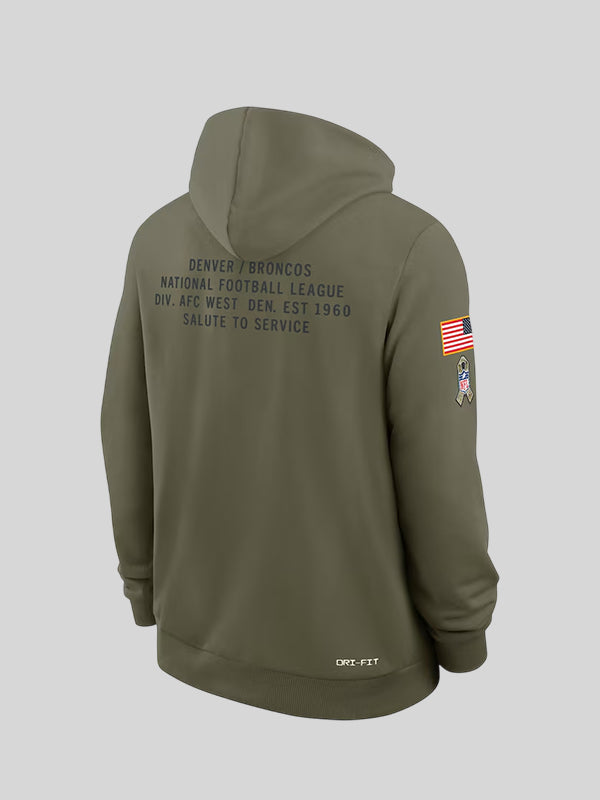 Nike 2025 Salute to Service Denver Broncos Hoodie Olive