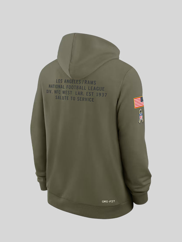Nike 2025 Salute to Service Rams Hoodie Olive