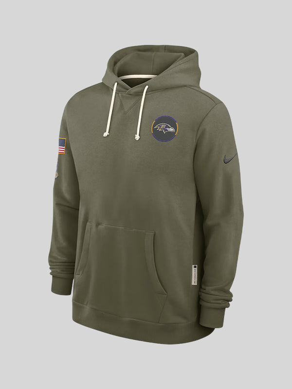 Nike 2025 Salute to Service Ravens Hoodie Olive