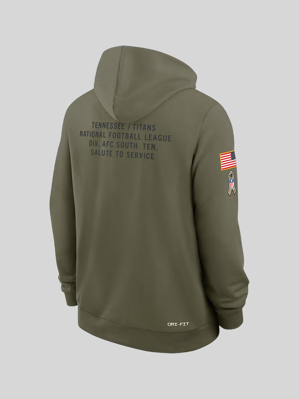 Nike 2025 Salute to Service Titans Hoodie Olive